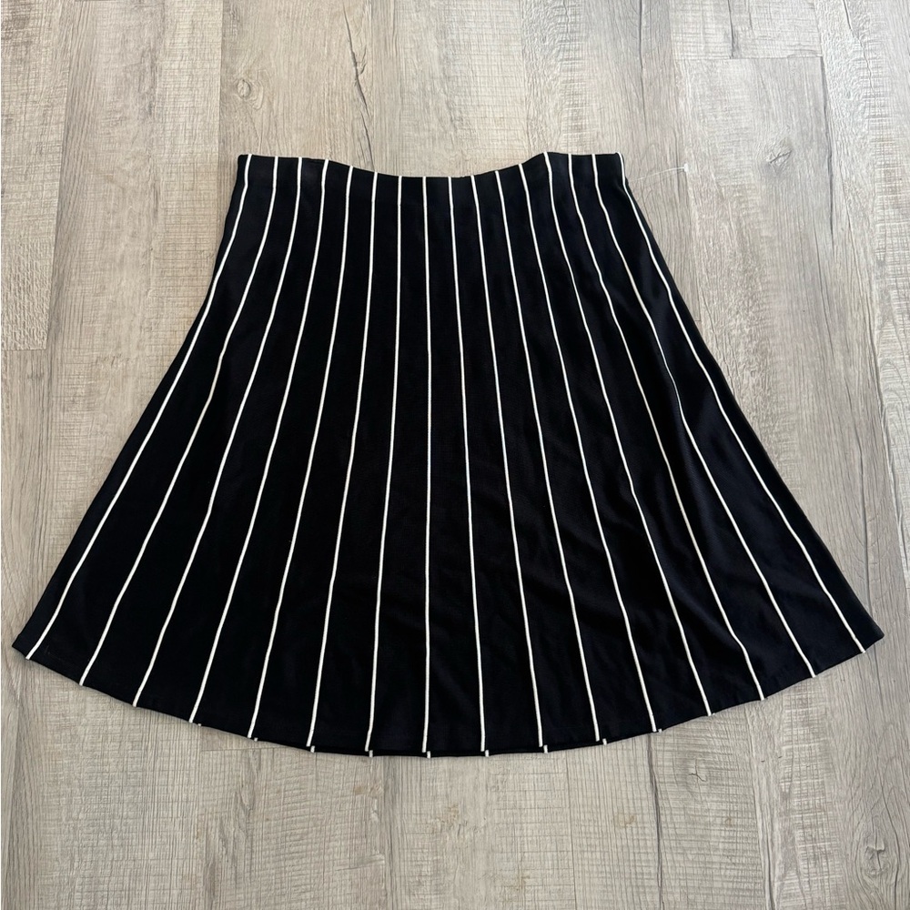 Ralph Lauren Black A-Line Skirt with White Stripes